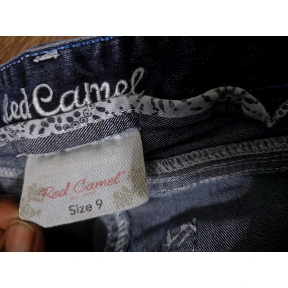 Red Camel Womens Blue Denim Jeans Rhinestone Embellished Pockets Bootcut Size 9‎ - Picture 9 of 12